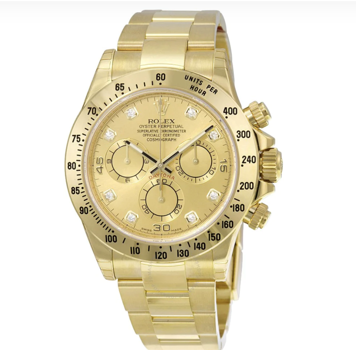 TOP CLONE Replica Rolex Daytona - Full Gold Diamond - IP Empire Replica Watches