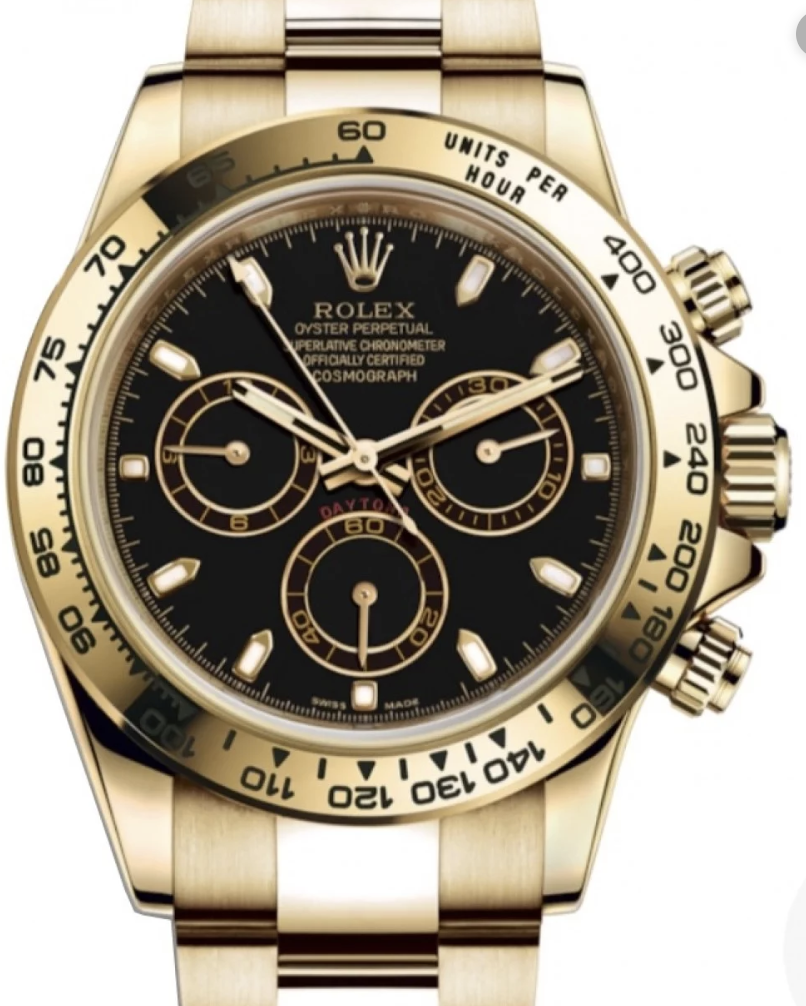 Best Swiss Clone Replica Rolex Daytona - Gold/Black - Replica Swiss Clones Watches